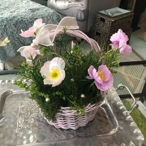 Pastel Pink Floral Basket Arrangement
